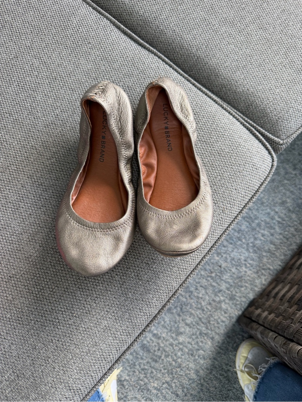 Lucky Brand Metallic Taupe Ballet Flats